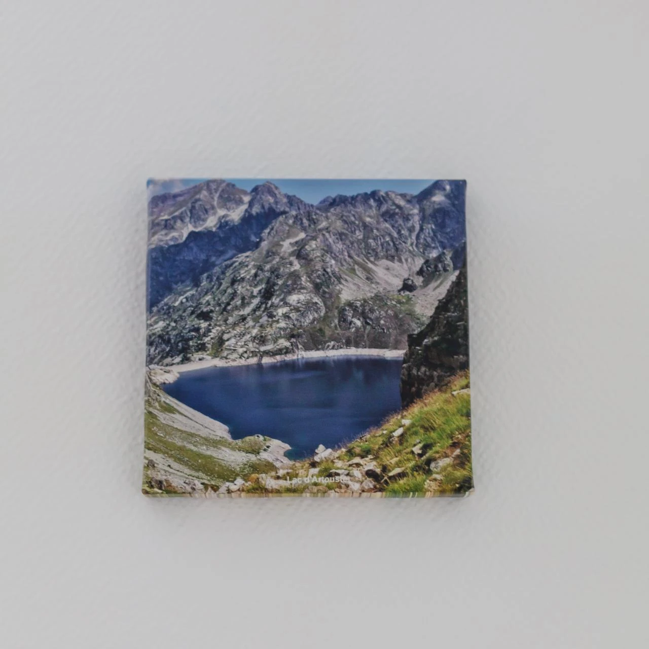 🌿 Un pedazo de los Pirineos en tu casa – Tela Foto Lago de Artouste 20x20 cm – photo 2